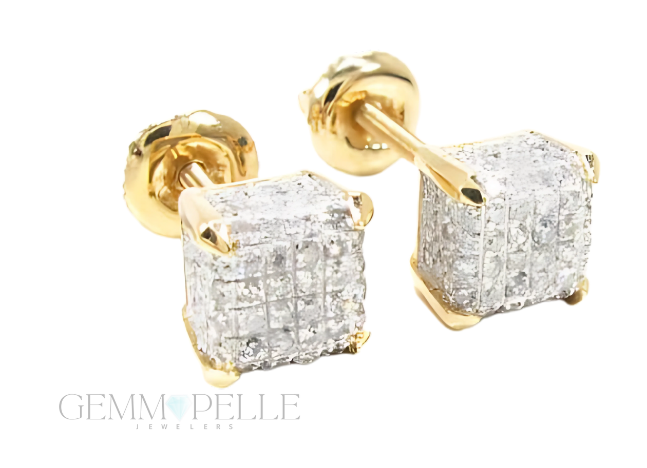 10K Gold Cube Earrings