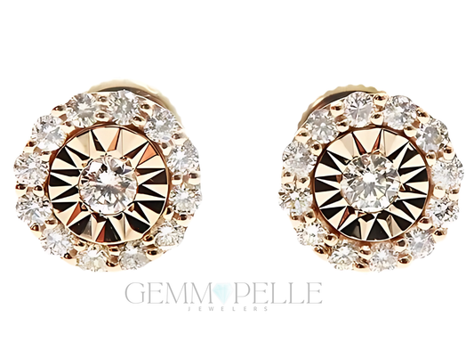 14k Gold Diamond Stud Earrings