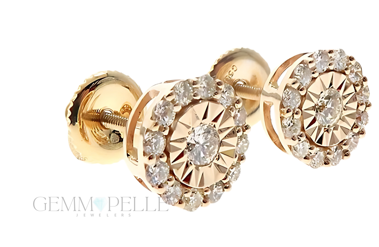 14k Gold Diamond Stud Earrings