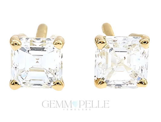 18k Yellow Gold Solitaire Diamond Studs