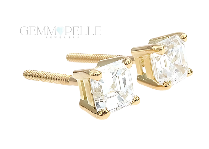 18k Yellow Gold Solitaire Diamond Studs