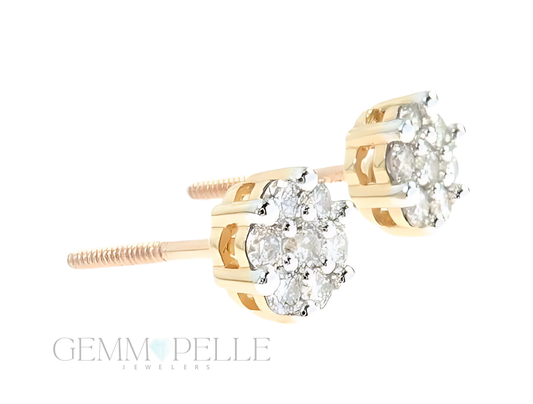 Floral Radiance Diamond Stud Earrings