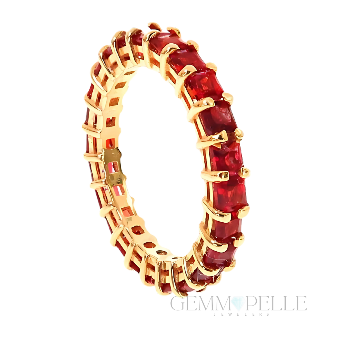 Blood Red Sapphire Eternity Ring