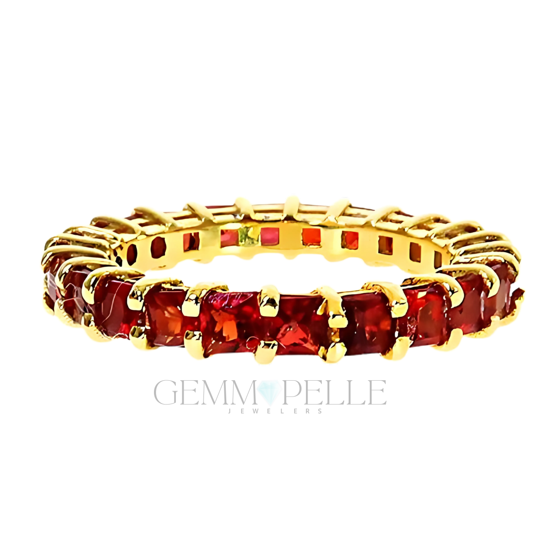 Blood Red Sapphire Eternity Ring