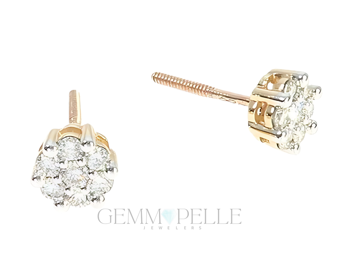 Floral Radiance Diamond Stud Earrings