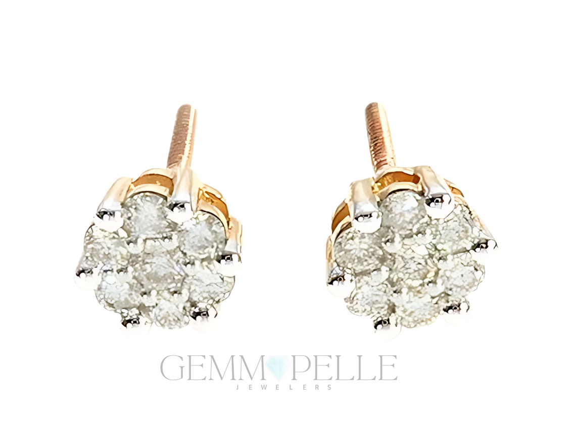 Floral Radiance Diamond Stud Earrings