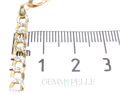 10k Yellow Gold Diamond Cut Solid Curb Link Chain 24 Inches 3.5mm